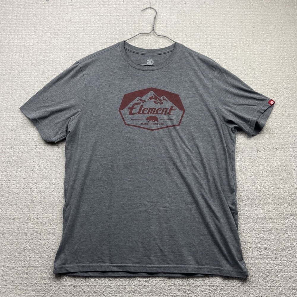 Y2K Element Skateboard Mens Gray Grizzly Bear Graphic Outdoor T Shirt Size XL
